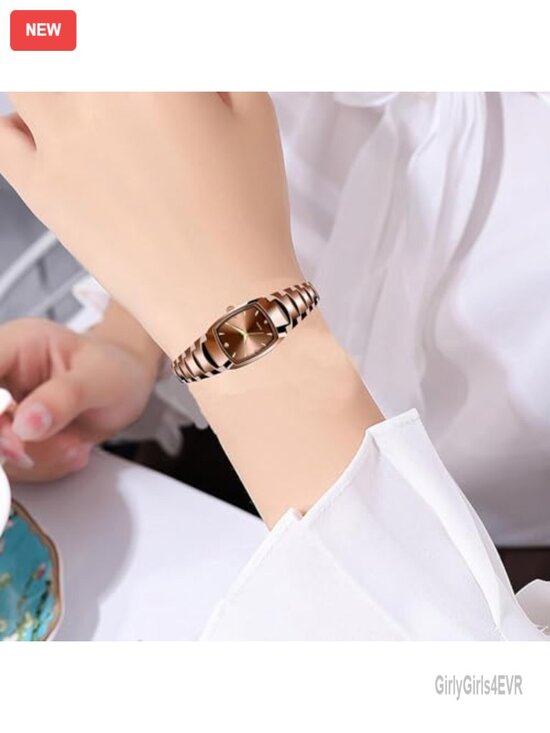 Small Square Face Dainty Dress Watch Tungsten Steel Bracelet Quartz main image 4